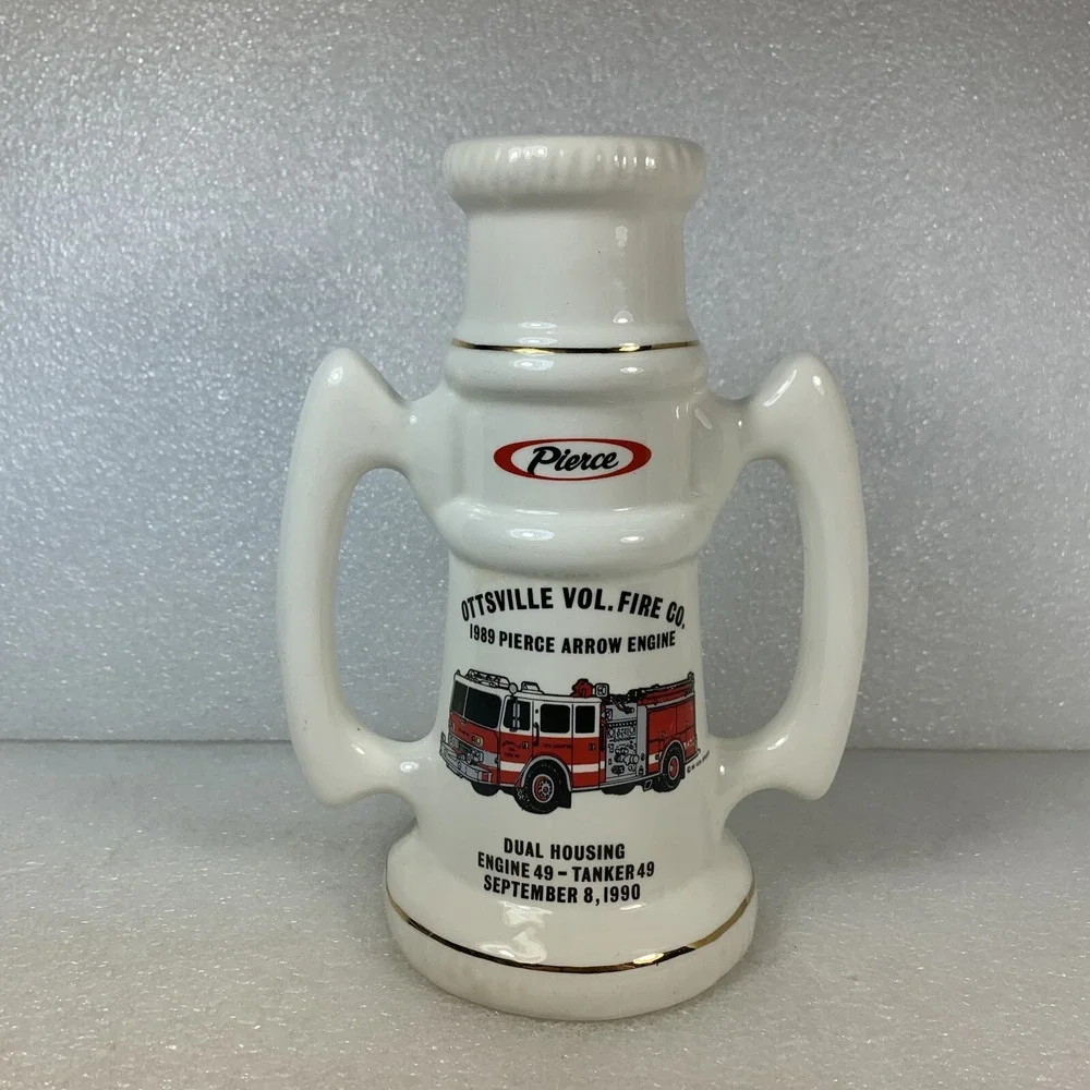 Ottsville Fire Co, 1989 Pierce Arrow Engine, 1990 Peterbuilt 4 Guys Tanker Vase